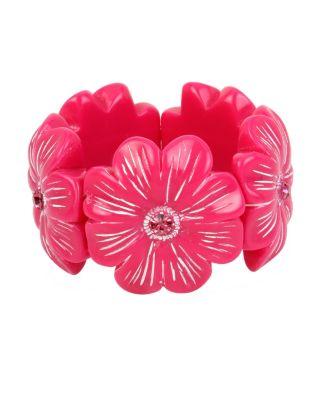 Steve Madden Tropical Punch Flower Stretch Bracelet Multi
