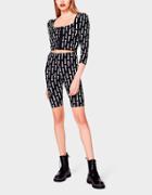 Betseyjohnson Betseys Vintage Inspired Puff Sleeve Top Black Multi