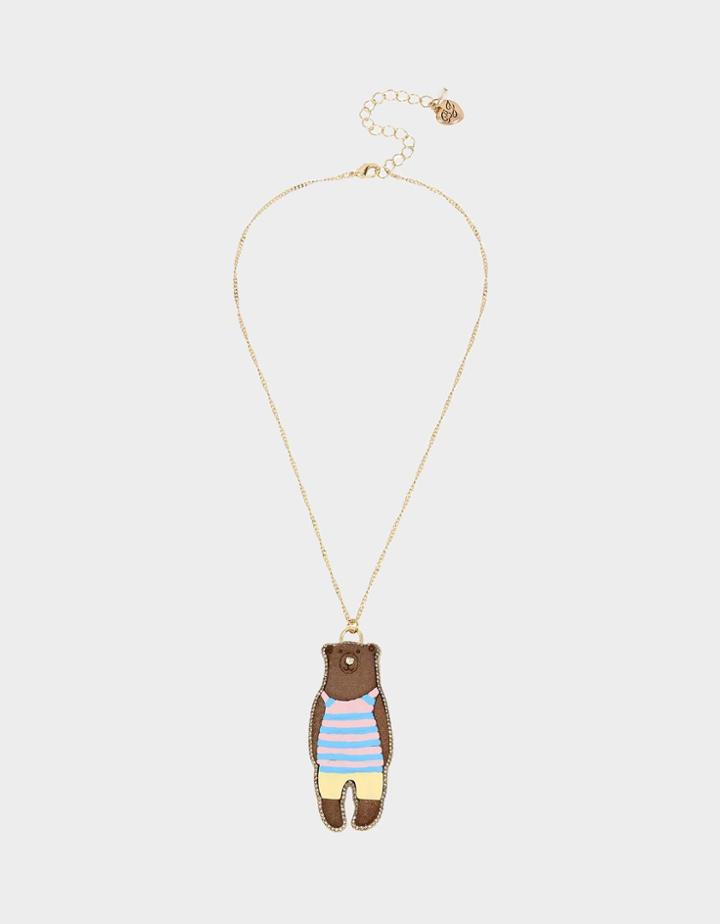 Betseyjohnson Woody Critters Bear Pendant Multi