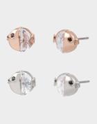 Betseyjohnson Sealife Fish Duo Stud Set Crystal