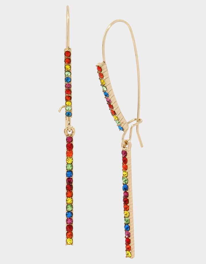 Betseyjohnson Rainbow Retro Stone Hook Earrings Rainbow Multi