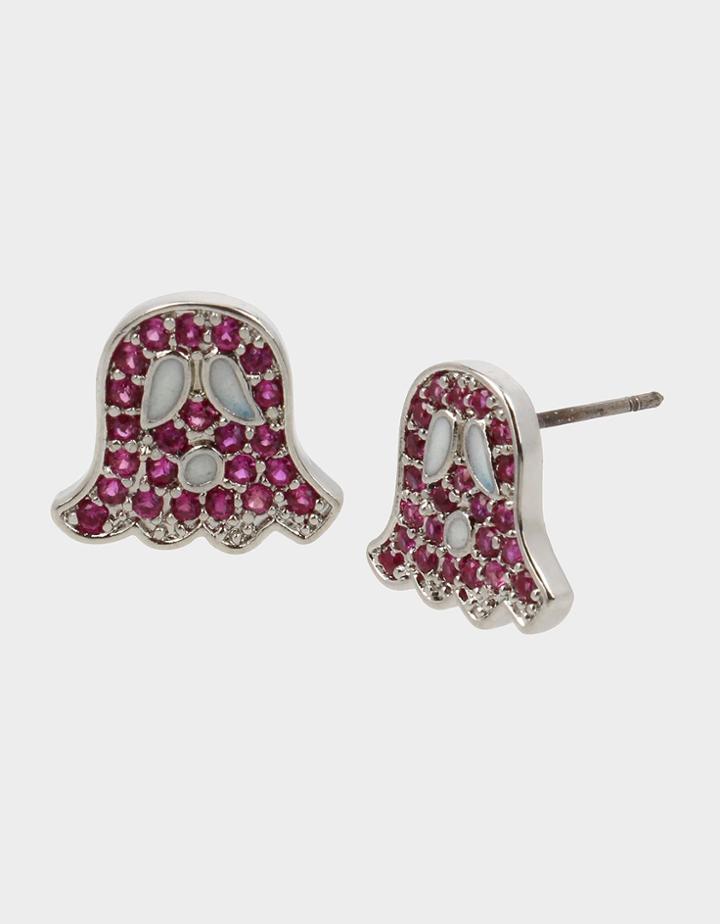 Betseyjohnson Boo Capsule Cz Ghost Studs Fuchsia