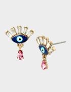 Betseyjohnson Protect Ya Neck Evil Eye Studs Blue