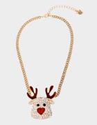 Betseyjohnson Holiday Whimsy Reindeer Pendant Red