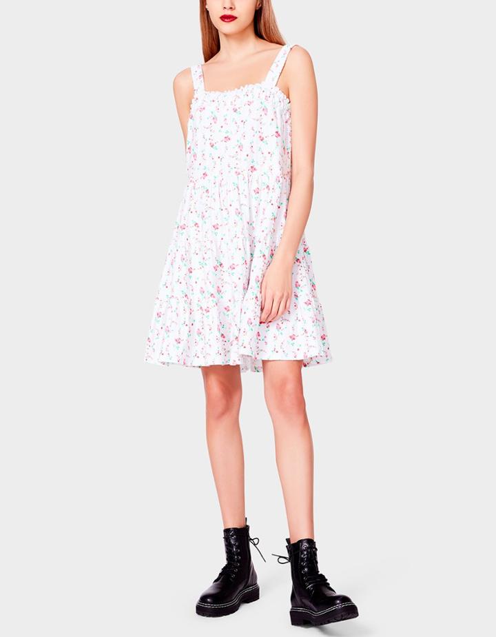 Betseyjohnson Rosebud Knit Eyelet Dress White