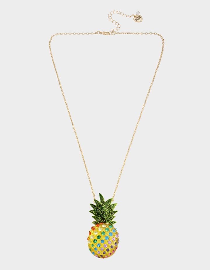 Betseyjohnson Love Is Love Pineapple Pendant Rainbow Multi