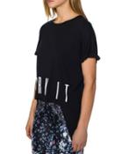 Steve Madden Work It Oversized Boxy Tee Black/white