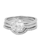 Steve Madden Betsey Blue Engagement Ring Set Crystal