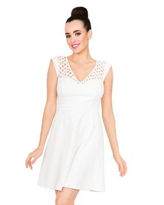 Steve Madden Lattice Luxe Dress Ivory