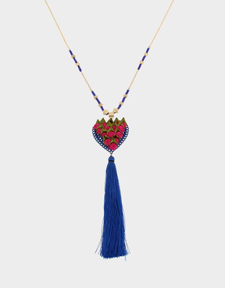 Betseyjohnson Betseyvilla Heart Tassel Pendant Blue