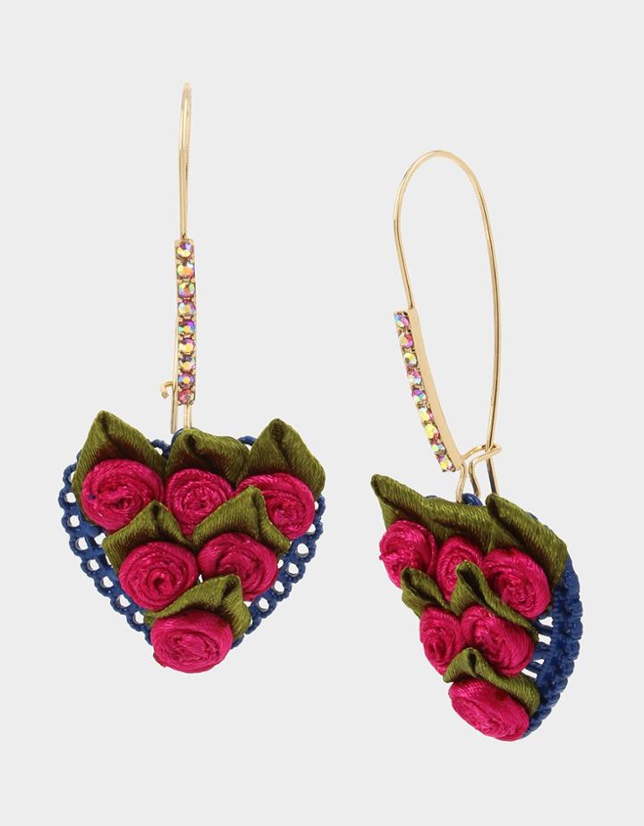Betseyjohnson Betseyvilla Heart Hook Earrings Pink