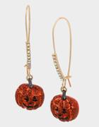 Betseyjohnson Just Treats Pumpkin Hook Earrings Orange
