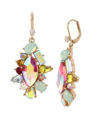 Steve Madden Paradise Lost Cluster Drop Earrings Multi