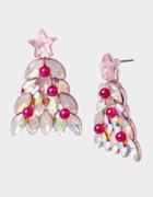 Betseyjohnson Holiday Whimsy Tree Earrings Pink