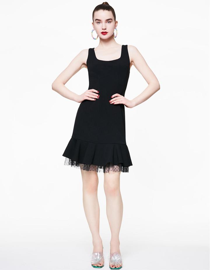 Betseyjohnson Dotted Mesh Details Dress Black