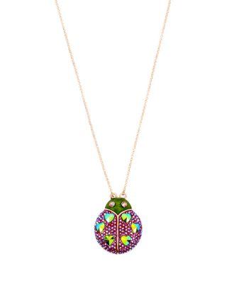 Steve Madden Fruity Petals Ladybug Pendant Pink