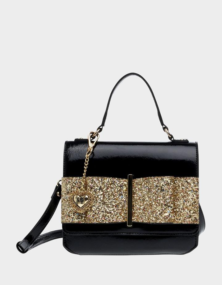 Betseyjohnson Oh My Bow Crossbody Black Gold