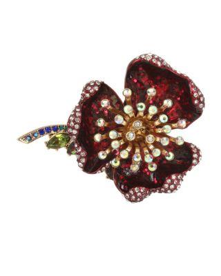 Steve Madden Surreal Forest Flower Ring Burgundy