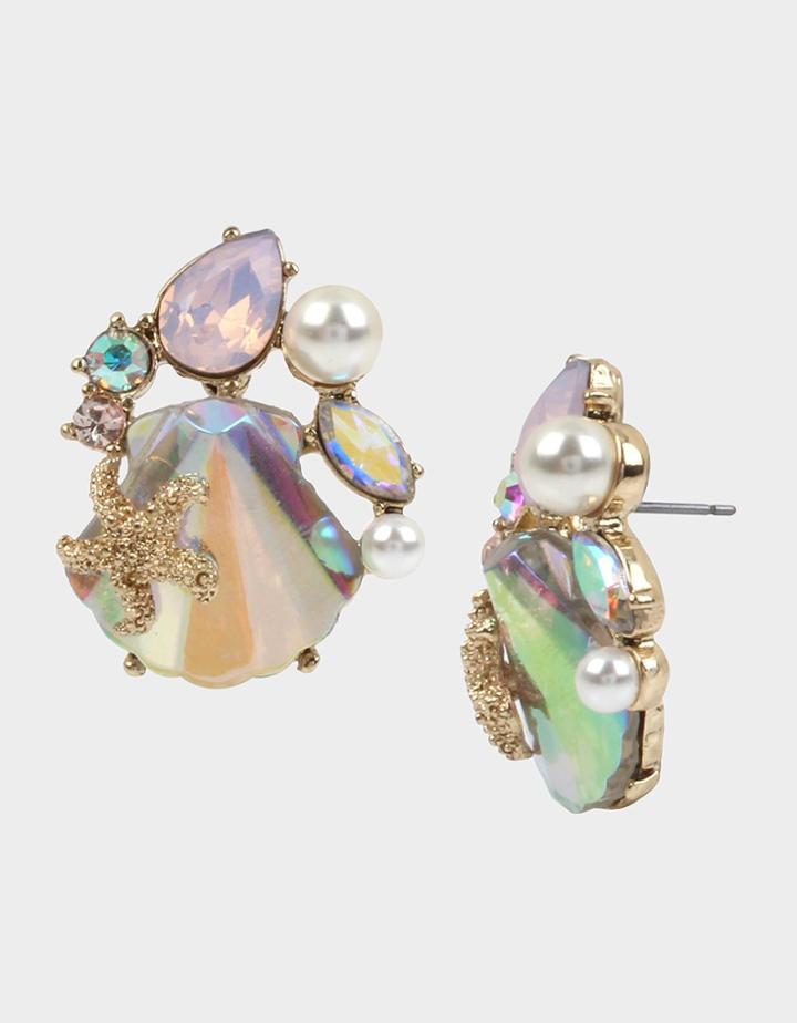 Betseyjohnson Surfmaid Cluster Earrings Pink