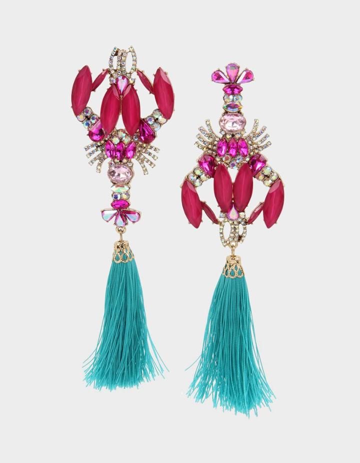 Betseyjohnson Festival Mermaid Lobster Earrings Pink