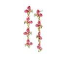 Betseyjohnson Opulent Floral Bee Linear Earrings Pink