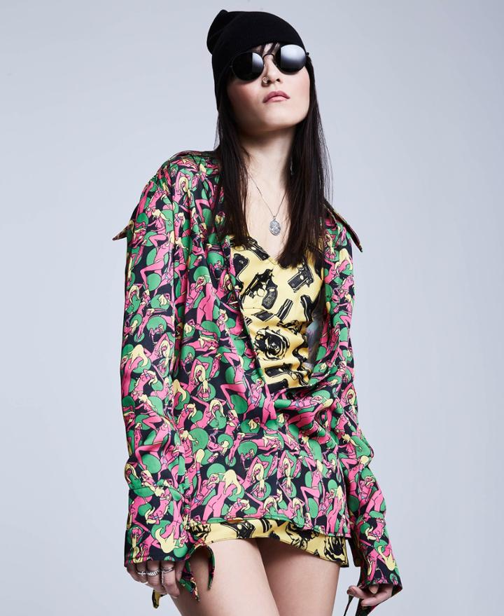 Betseyjohnson Bj Vintage Its Raining Women Top Multi