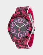 Betseyjohnson Betsey Time Skulls Watch Black-pink