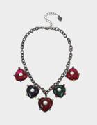 Betseyjohnson Bling Thing Heart Frontal Necklace Rainbow Multi