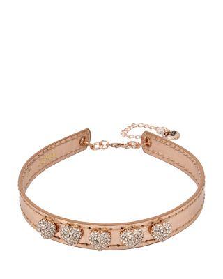 Steve Madden Betseys Best Gold Heart Choker Rose Gold