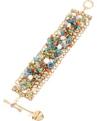 Steve Madden Weave And Sew Multi Woven Toggle Bracelet Multi