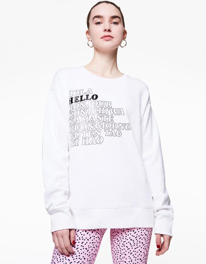 Betseyjohnson Hello Goodbye Boyfriend Sweatshirt White