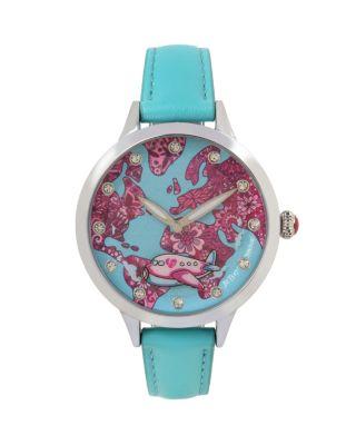 Steve Madden Round And Round Airplane Watch Blue