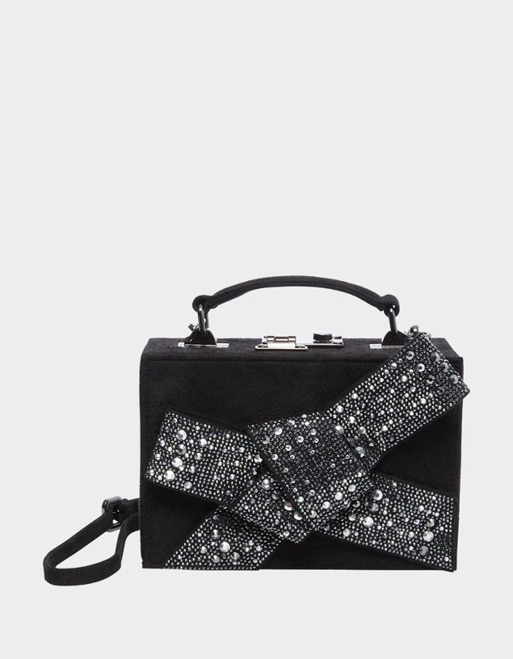 Betseyjohnson Razzle Dazzle Bow Box Bag Black Silver