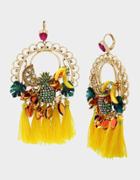 Betseyjohnson Stay Wild Fruit Hoop Earrings Yellow
