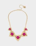 Betseyjohnson Breaking Hearts Frontal Necklace Pink