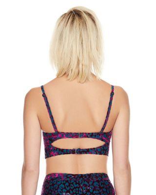 Steve Madden Wild Instincts Molded Bra Top Black Multi