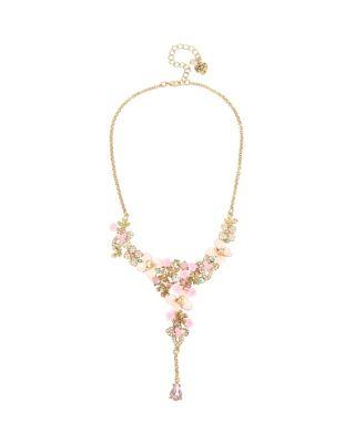 Steve Madden Marie Antoinette Flower Y Necklace Multi