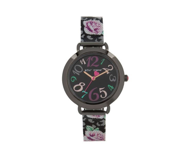 Betseyjohnson Floral Mesh Strap Black Watch Black