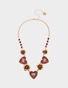 Betseyjohnson Rockin Riches Heart Frontal Necklace Red