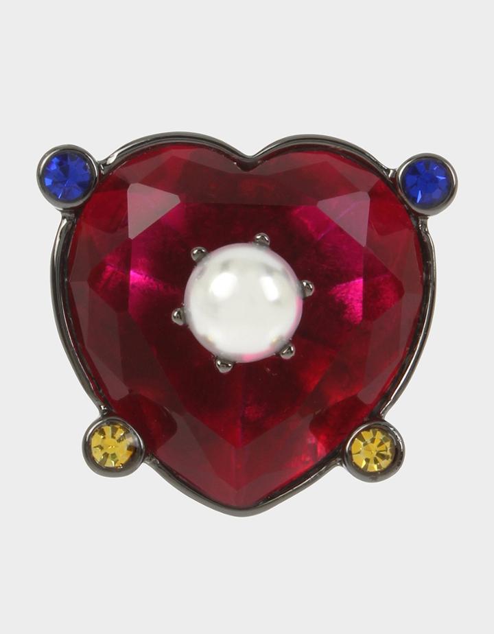 Betseyjohnson Bling Thing Heart Stone Ring Pink