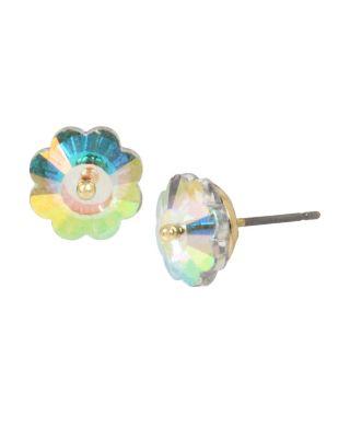 Steve Madden Just Kitten Around Flower Stud Earrings Multi