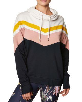 Steve Madden Chevron Colorblock Hoodie Black