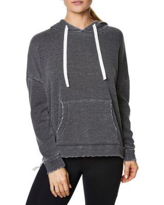 Steve Madden Zip Hem Distressed Wash Hoodie Blush