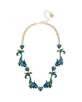 Steve Madden Glitter Reef Dancing Fish Necklace Multi