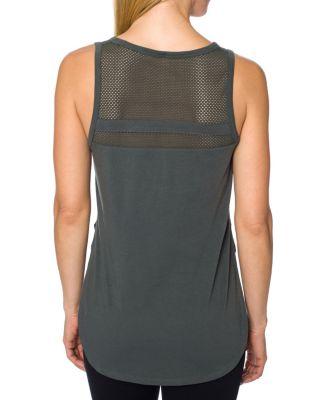 Steve Madden Mesh Stripe Inset Tank Military