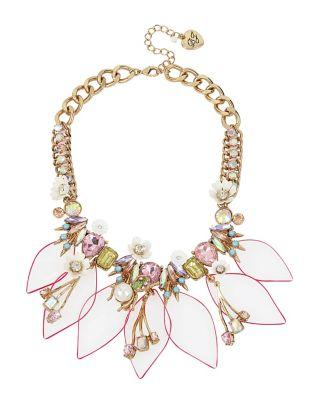 Steve Madden Buzz Off Lucite Frontal Necklace Multi