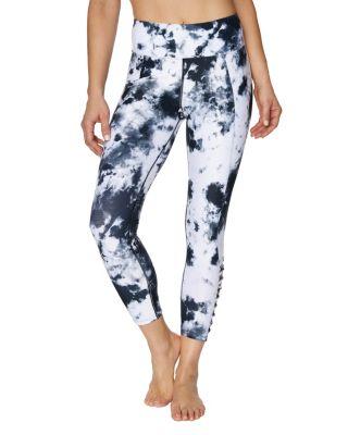 Steve Madden Tie Dye Criss Cross Cutout Legging Black/white