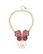 Steve Madden Blooming Betsey 3d Butterfly Pendant Pink