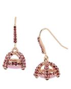 Steve Madden Sweet Shop Rosegold Stone Drop Earrings Pink