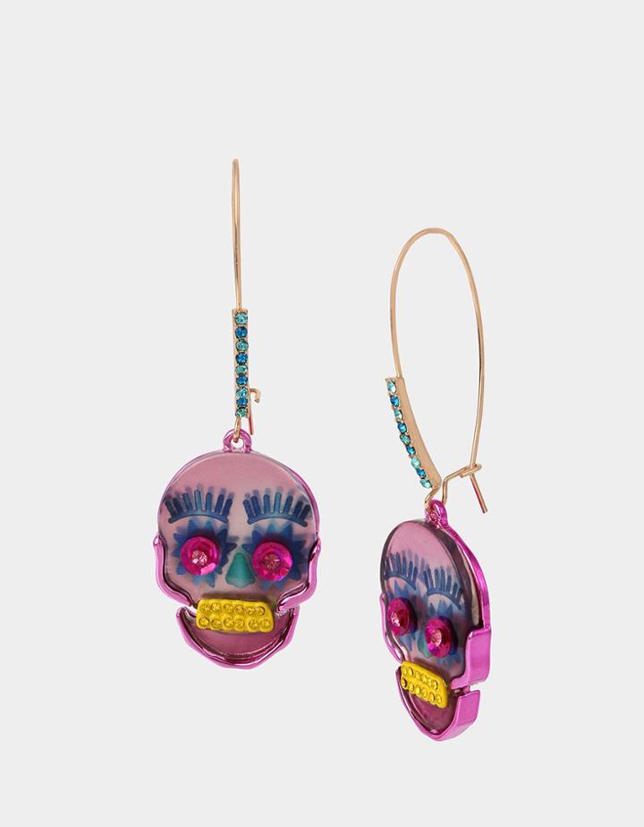 Betseyjohnson Merry Betsey Skull Earrings Pink